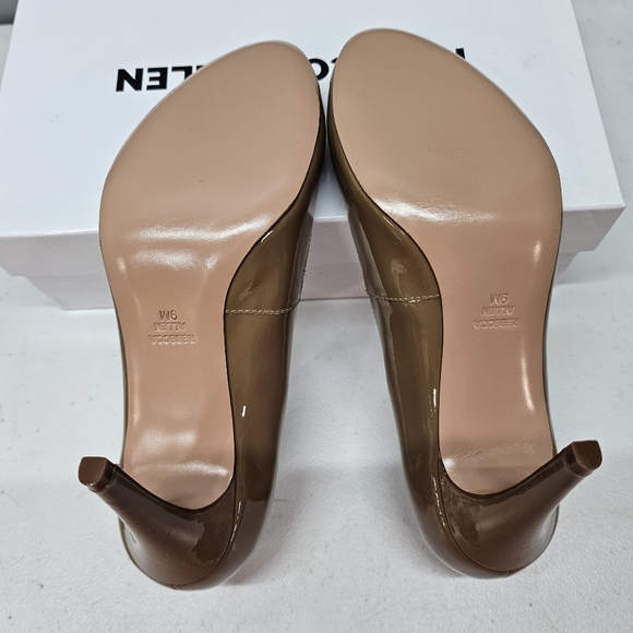 REBECCA ALLEN THE NEW PUMP Patent Leather Tan Pumps Sz 9 NEW!! - Picture 6 of 8